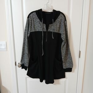 Black and Gray Hooded Sweatshirt